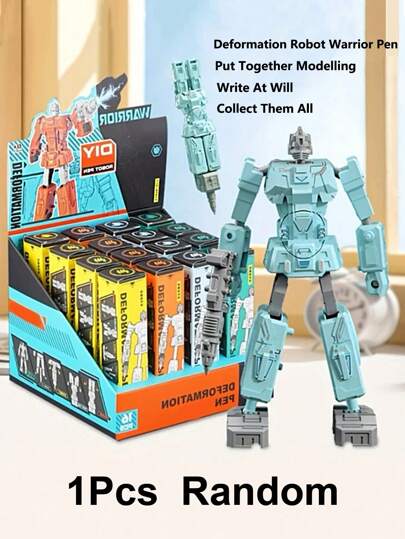 1 pieza Bolígrafo transformador de robot 2 en 1 de color aleatorio, adecuado para que los niños mejoren su habilidad manipulativa, puede convertirse en un juguete de modelo, regalo ideal en festivales, cumpleaños, decoración de habitación en Navidad