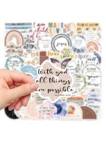 50 Sheets Bible Quotes Stickers - Multicolor - View 5