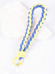 1pc Multicolor Woven Rope Hand Rope Keychain Pendant, Ladies Cup/mobile Phone/bag Key Pendant, Multi-functional Outdoor Accessory, Mobile Phone Strap Accessory - Blue - View 1