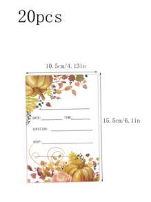 20 張感恩節主題派對邀請卡、節日賀卡 - 彩色 - 查看 5