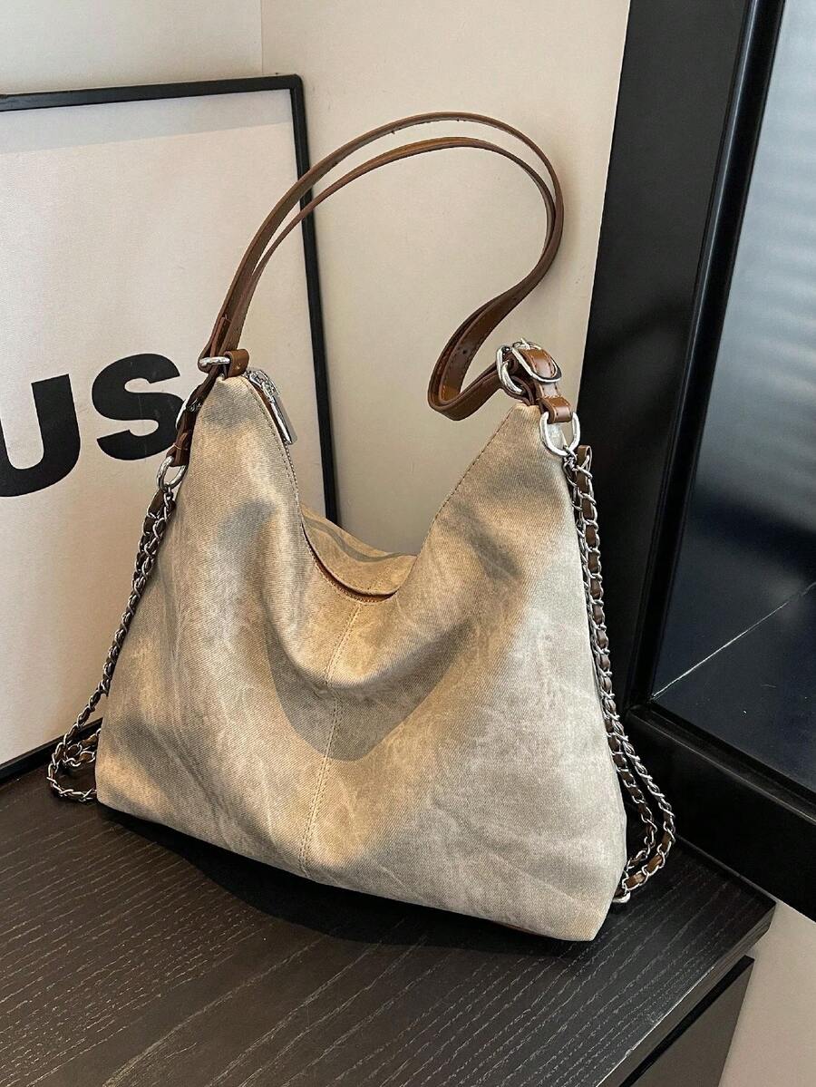 1個高容量多功能女式肩背包 - 卡其色 - 查看 1