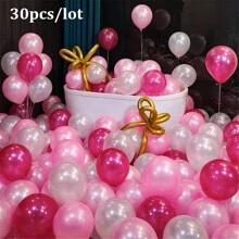 1,5g, 30 Stück/Set weiße + rosa + magenta Partydeko für 1. Geburtstag, Junge & Mädchen, Wanddekorationszubehör