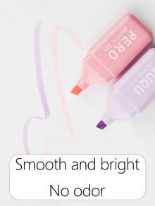 4 件裝迷你卡通螢光筆套裝馬卡龍 6 色柔軟螢光記號筆適合學習、辦公和護眼 - 彩色 - 查看 5