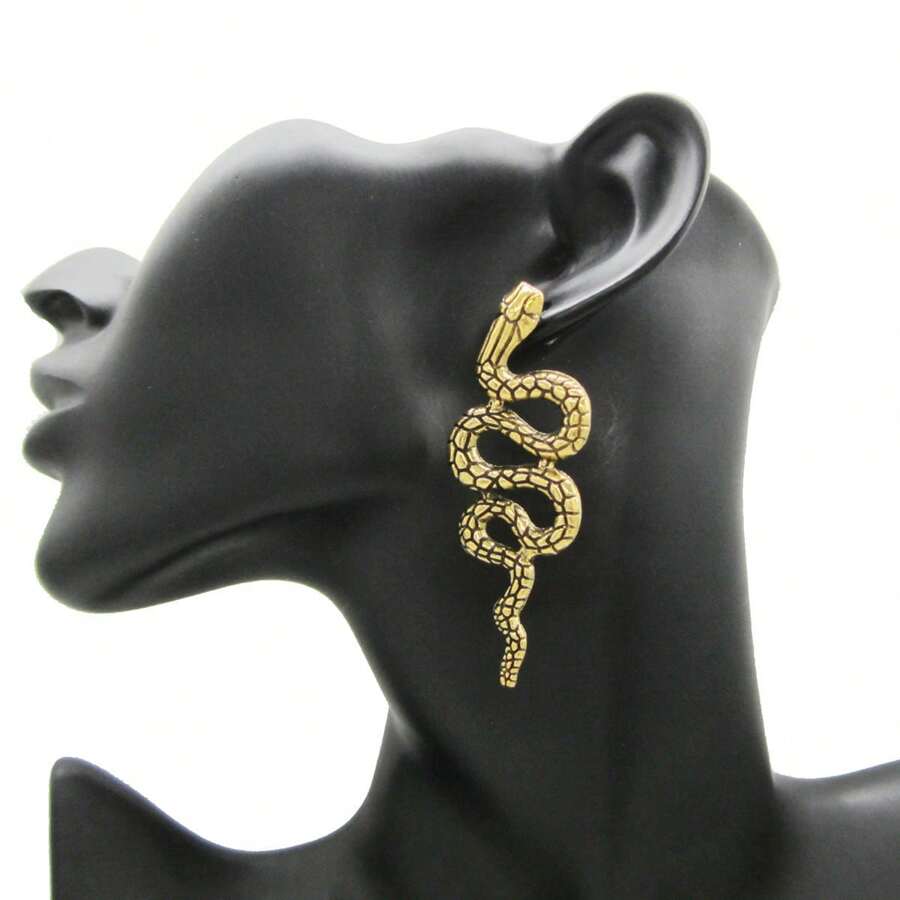 1 đôi Bohemian Vintage Con rắn Hình dạng Hợp kim Bông tai stud Đối với phụ nữ - Đồng - Xem 1