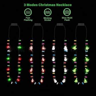 1入組聖誕節亮燈項鍊鮮明的燈泡設計,led發光項鍊適用於成人和兒童,派對和節日配飾