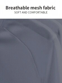 男士拉格蘭袖運動t恤健身服裝 - 淺灰色 - 查看 7