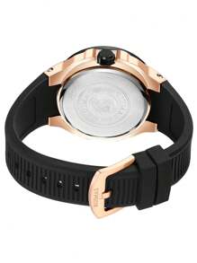 Đồng hồ thể thao nam RUIMAS đơn giản, chống nước, đeo tay thạch anh phát sáng, dây đeo silicon, mặt số lớn - Hoa hồng vàng - Xem 9