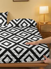 1pc Fashionable Minimalist Wavy Pattern Velvet Bed Cover Dustproof Sheet Cover Bedding Set For Bedroom - Multicolor - View 4