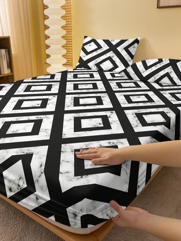 1pc Fashionable Minimalist Wavy Pattern Velvet Bed Cover Dustproof Sheet Cover Bedding Set For Bedroom