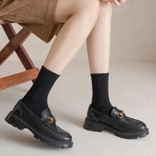 6 Pares De Calcetines De Mujer Sólidos De Media Caña