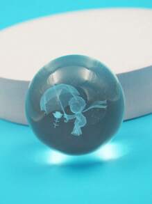 1 buc. Cablu USB Gravare 3D Umbrelă Prince Prince Minge de cristal, Bază din lemn Minge de cristal, Lampă de noapte creativă cu Minge de cristal, Decor pentru birou