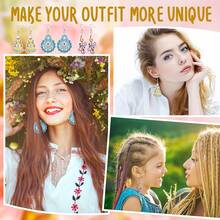 10 對 Diy 人造鑽石畫耳環製作套件 5d 數位鑽石畫波西米亞風格吊墜耳環,花卉水滴吊墜耳環,鑽石畫藝術套件,珠寶製作耳環套件,手工鑽石畫耳環,節日禮物