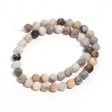 1串天然石頭配瑪瑙珠子,可用於製作手鐲、項鍊等 - 古董風格珠寶製作材料 - 巧克力棕 - 查看 8