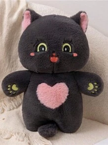 1 件可愛貓形毛絨動物玩偶,創意狗貓形毛絨枕頭,送給朋友的生日禮物,兒童伴侶玩具