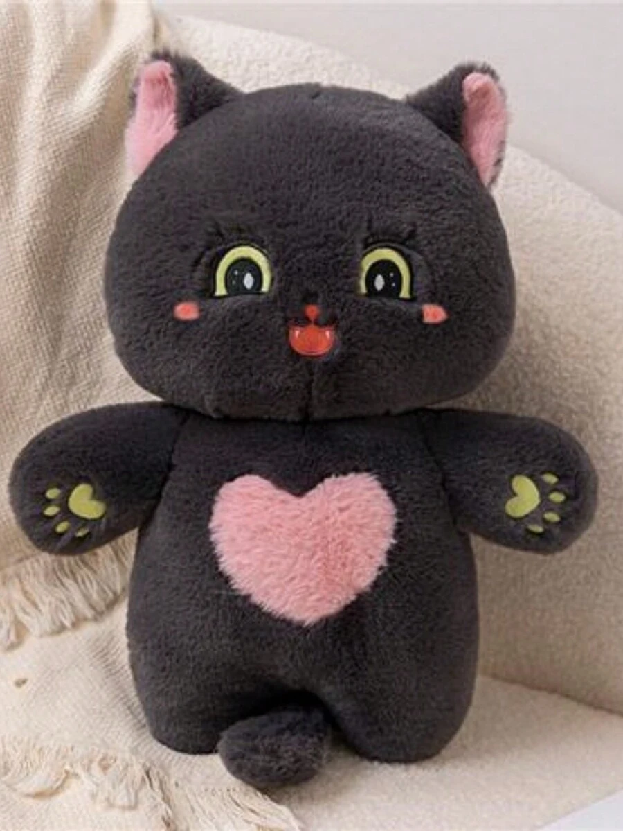 1 件可愛貓形毛絨動物玩偶,創意狗貓形毛絨枕頭,送給朋友的生日禮物,兒童伴侶玩具