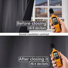 1片冬季保溫隔熱窗簾,保暖,降噪,防風,現代家居裝飾門簾窗簾間隔加厚簾 - 深灰色 - 查看 5