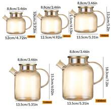 Glass Teapot Stovetop & Microwave Friendly Water Jug, Glass Borosilicate Teapot With Removable Filter Spout, Glass Teapots With Bamboo Lid, Teapot For Loose Leaf, Fruit Tea, Blooming Tea