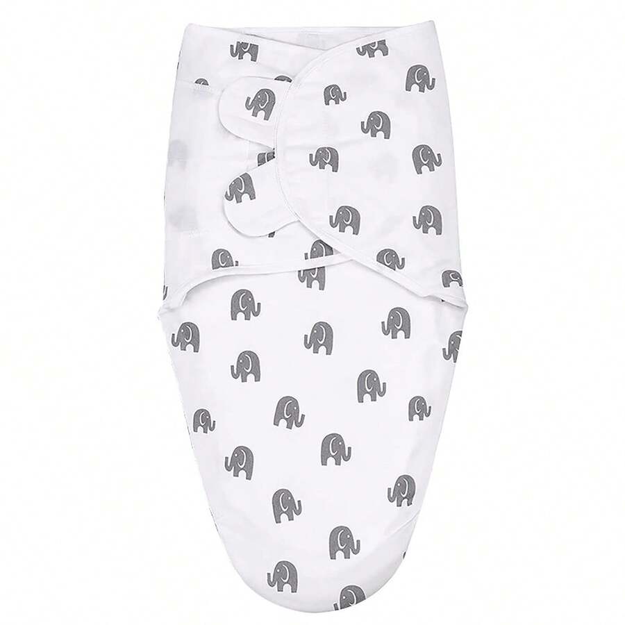 1pc White Elephant Design Baby Sleeping Bag Anti Shock Anti Kick Quilt Swaddling Clothes - White - View 1