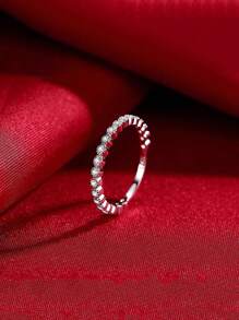 BALMORA 1pc Fashion Minimalist High-End S925 Sterling Silver Fine  Ring Rings For Women Girlfriend Gift