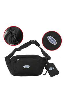 Fashionable Waterproof Nylon Men's Chest Bag 2pcs/set - Black - View 8