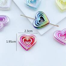 10 顆壓克力 Ab 顏色愛心型 Diy 珠寶珠,顏色隨機