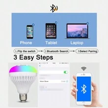 Foco Led Rgb De Música Blanco Con Control Remoto, Infinitamente Regulable Para Luz Ambiente, Cabezal De Lámpara E27 Ca 220v - Verde militar - Ver 6