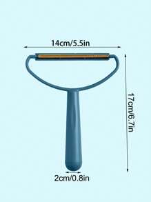 1 pieza cepillo de pelo para mascotas de color sólido, elimina rápidamente el pelo de mascotas para perros y gatos - Azul - Ver 4