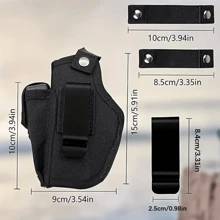 1 szt. Kabura pistoletowa 9 mm, pistolet nie jest dołączony. Odpowiedni zarówno dla mężczyzn, jak i kobiet, z kieszenią na czasopisma do ukrytego noszenia IWB/OWB. Kabura Premium przeznaczona do broni palnej subkompaktowej - Wewnętrzny pasek w talii do ukrytego noszenia - Idealny zarówno dla mężczyzn, jak i kobiet - Zawiera akcesoria myśliwskie i strzeleckie. Ukryta kabura na pas, odpowiednia zarówno dla mężczyzn, jak i kobiet, kompatybilna z pistoletami takimi jak Ruger, SIG SAUER, Beretta, 1911 i innymi. Działa jako kabura pistoletowa, osłona broni palnej, broń