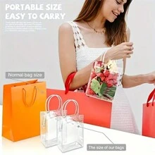 10 pièces, Sac fourre-tout pour fête de vacances, Halloween, Noël, sac cadeau, sac fourre-tout transparent réutilisable, fournitures pour petites entreprises, articles les moins chers disponibles, solde, sac de courses, sac de fête, sac cadeau pour anniversaire de mariage, sac fourre-tout pour artisanat, faveurs de fête, Noël