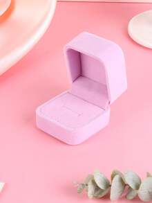 1 Pieza Caja De Terciopelo De Alta Gama Para Anillo De Compromiso - Rosa - Ver 6