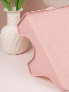 1pc Shoe Rack With Partition, Space Saving Shoe Organizer, Simple Household Shoe Stand - Pink - View 3