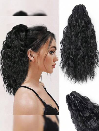 امتداد الشعر المستعار للذيل المجدول بالمشبك 18 بوصة للنساء متعدد الطبقات بشكل المشبك للذيول الكيرلي الطويل استخدام شحنات الشعر الاصطناعي الهزلي باروكة