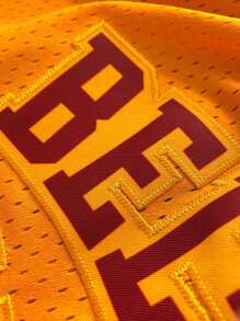 Celana Pendek Basket Pria Ukuran 14 dengan Saku, Bahan Bernapas dan Longgar, Celana Pendek Olahraga Bordir Kuning. Ukuran S-XXXL Musim Gugur - Kuning - View 4