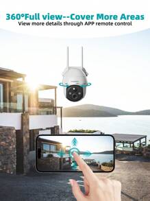 ZUMIMALL 5MP Security Cameras Wireless Outdoor, Solar Security Camera Outdoor With 360° PTZ, Battery Powered Camera For Home Security Outside, Color Night Vision/2.4G WiFi/2-Way Talk/IP66/AI Detection - White - View 3