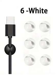 6入組電纜夾,桌面電纜收納座,膠粘電纜整理器,床頭櫃充電器座,牆面、汽車和辦公室電纜管理配件,適用於商務、旅行、學校、大學、辦公室