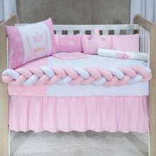 American Crib Protector Kit With Braid 11 Pieces Embroidered - 玫紅色 - 查看 2