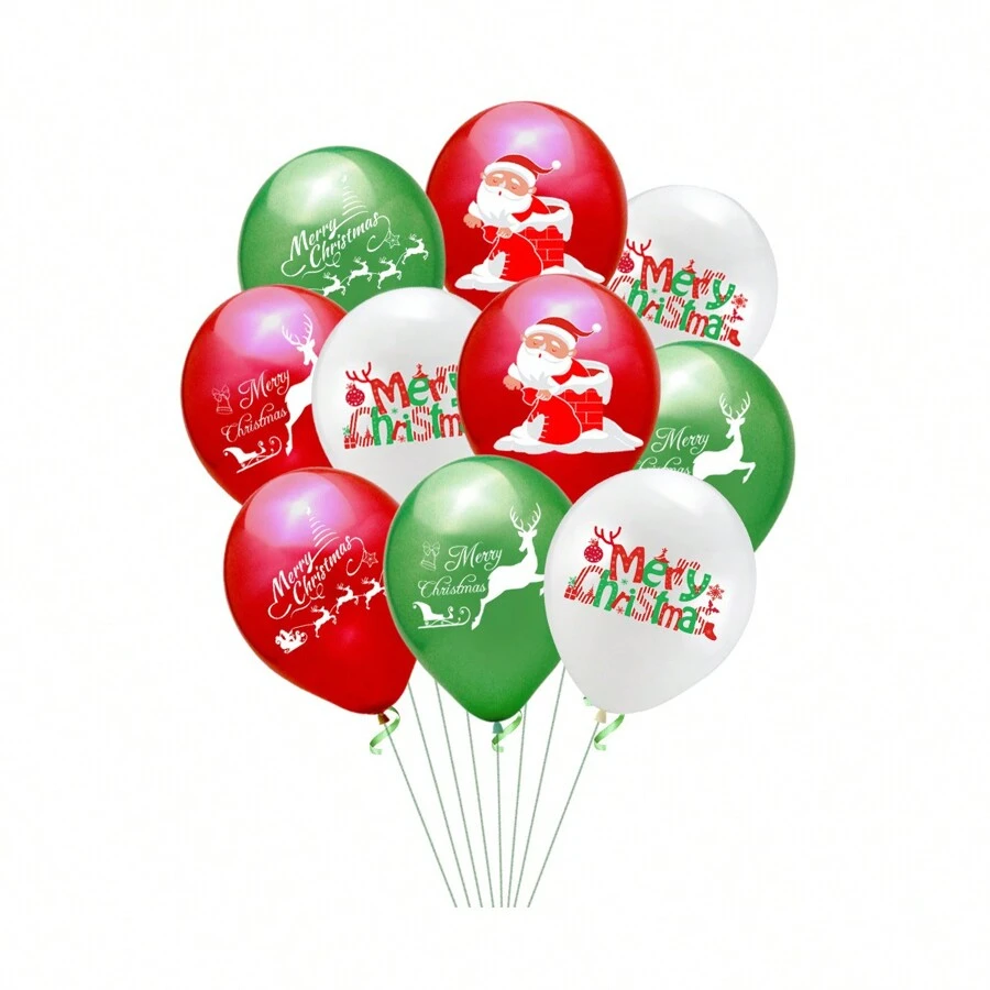 7/14/28/35pcs 2024 New Christmas Balloons 12inch Santa Claus Christmas Balloons Merry Christmas Holiday Party Decorations