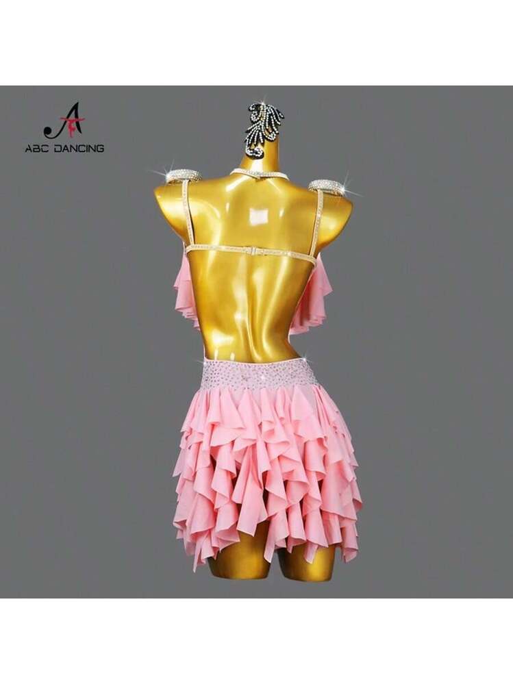 ABC Dancing 新しいプロのラテンダンス競技用ドレス、女性用、ダンス