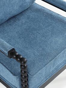 Duhome Linen Fabric,Chenille Spindle Accent Chair Set with Gourd-Shaped Wood Frame