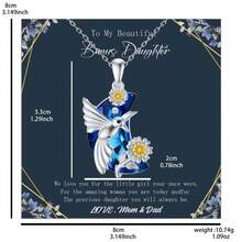 1入時尚創意鳥與花形鋅合金吊墜項鍊,適用於節日送禮、日常佩戴(附賀卡)