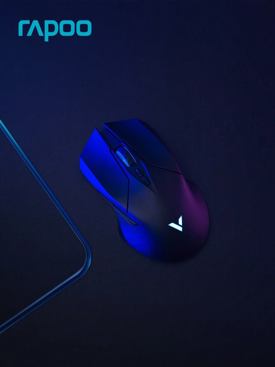 Rapoo V20W Minimalist Wireless Chargeable RGB Wired 2.4G Wireless Dual Mode Programmable Ergonomic 16000DPI Adjustable Gaming Mouse For Player PC Desktop Laptop