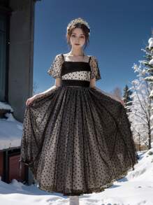 女童泡泡袖公主裙,非常適合主持、散步、鋼琴演奏、婚禮花童、生日派對等。