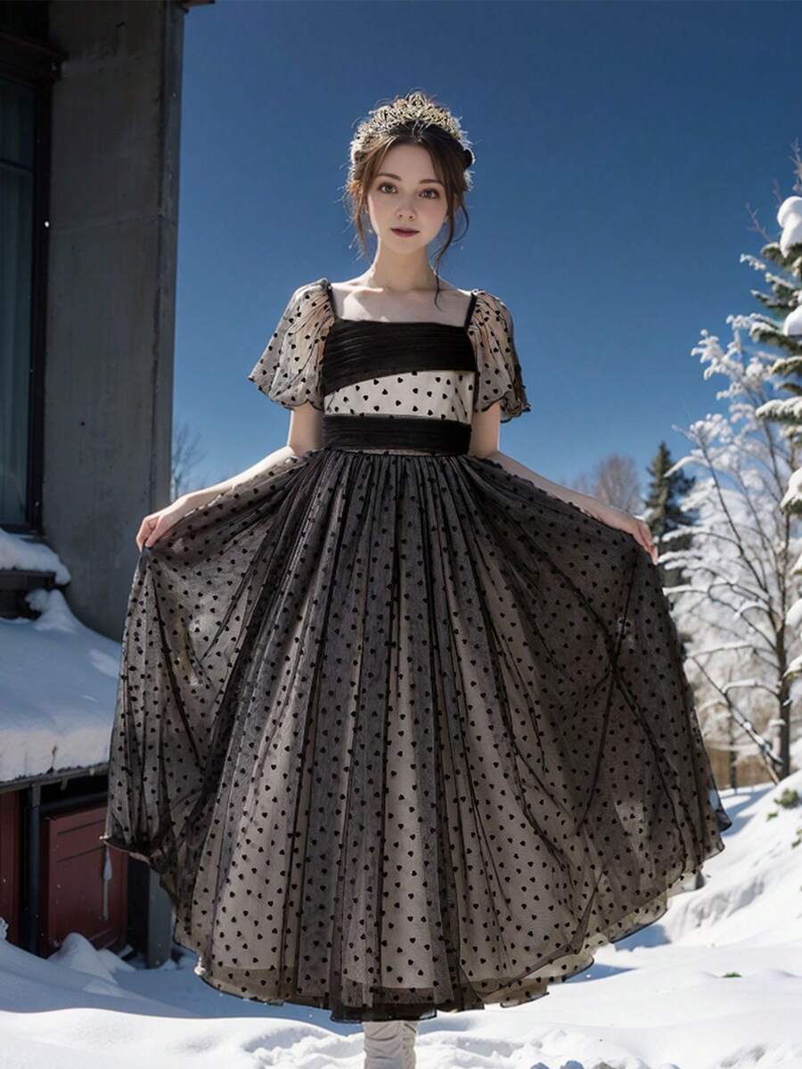 女童泡泡袖公主裙,非常適合主持、散步、鋼琴演奏、婚禮花童、生日派對等。