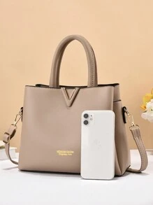Túi xách nữ sành điệu, thiết kế mới hợp thời trang Túi đi làm sức chứa lớn nhiều lớp bốn mùa với ba lớp rất phù hợp cho nơi làm việc, chuyến công tác, phụ nữ trung niên và quà tặng Ngày của Mẹ. - Màu Khaki - Xem 5