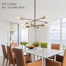 1 件現代 Sputnik 枝形吊燈(不含燈泡),e27 黑色和金色現代吸頂燈,北歐吊燈金色枝形吊燈廚房餐廳客廳臥室吸頂燈燈具 - 彩色 - 查看 1