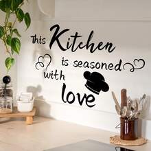 1 Pegatina De Pared Autoadhesiva Para Decoración De Fondo De Cocina - Negro - Ver 7