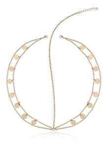 1個時尚街頭風格閃亮亮片流蘇鏈子頭帶頭飾