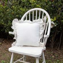 Funda De Almohada Fresca, Simple Y Moderna Con Bordes De Volantes. Funda De Cojín De Estilo Princesa Sólido Y Sencillo (núcleo De La Almohada No Incluido) - Blanco - Ver 7