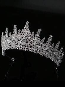 1套組女士經典水晶皇冠、項鍊和耳環新娘珠寶套裝,適用於婚禮、新娘派對和其他正式場合