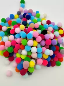 200pcs Multicolor High Elasticity Diy Pom Poms - Multicolor - View 1